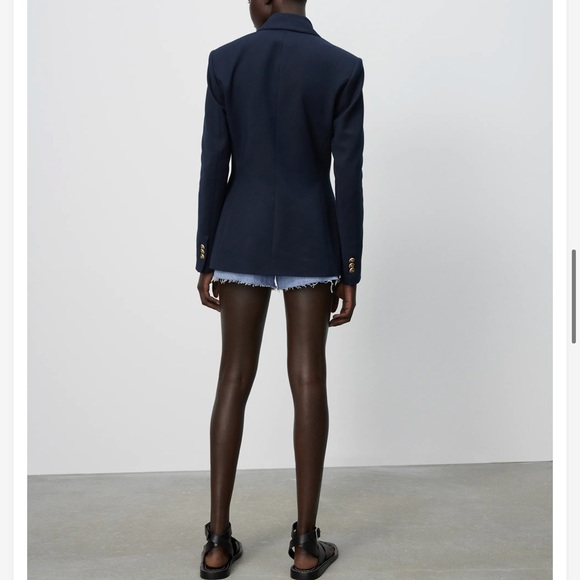 ZARA Double Breasted Gold Buttoned Blazer XS - Picture 8 of 13